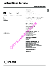 Indesit IWD 61430 Instructions For Use Manual