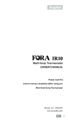 Fora IR10 Owner's Manual