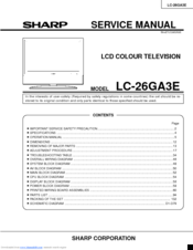 Sharp LC-26GA3E Service Manual