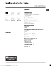 Hotpoint Ariston FMSG 623 Instructions For Use Manual
