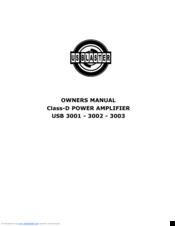 US Blaster USB 3001 Owner's Manual