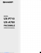Sharp UX-P710 Operation Manual