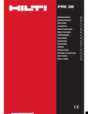Hilti PRE 38 Operating Instructions Manual