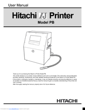 Hitachi PB Series User Manual
