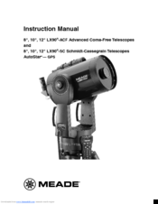 Meade LX90-ACF Advanced Coma-Free Instruction Manual