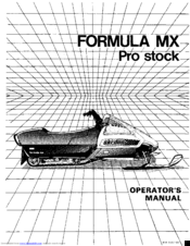 BOMBARDIER formula mx pro stock Operator's Manual