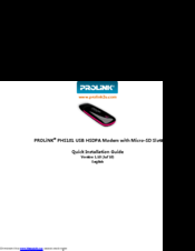 PROLiNK PHS101 Quick Installation Manual