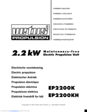 Vetus EP2200KH Installation Instructions Manual