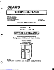 Sears GSS Series Service Information