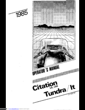 BOMBARDIER tundra/it Operator's Manual