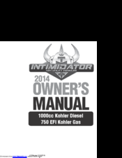 Intimidator 750EFI Kohler Gas Owner's Manual
