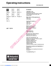 Hotpoint Ariston LDF 12314 Operating Instructions Manual