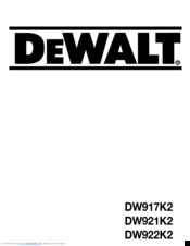 DeWalt DW917K2 Manual