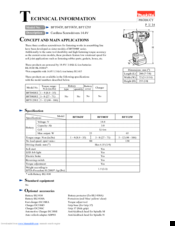 Makita BFT125F Technical Information