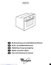 Whirlpool AKZM 764 User And Maintenance Manual