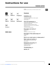 Hotpoint ariston WDG 8640 Manuals | ManualsLib