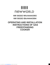 Newworld NW 50GSO Whi/444443993 Operating And Installation Instructions