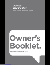 OneTouch Verio Pro Owner's Booklet