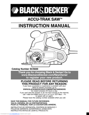 Black & Decker Accu-Trac Saw SCS600 Instruction Manual