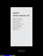 Loewe Active Glasses 3D Operation Instructions Manual