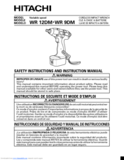 Hitachi WR 9DM Safety Instructions And Instruction Manual