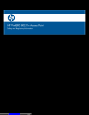 HP V-M200 Safety And Regulatory Information Manual