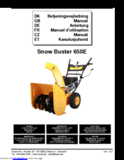 Texas Snow Buster 650E Manual