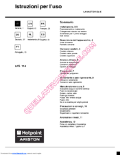 Hotpoint Ariston LFS 114 Operating Instructions Manual