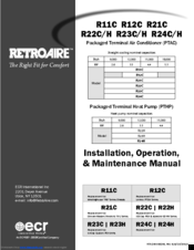 Retro Aire R22C Installation, Operation & Maintenance Manual