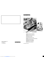 Siemens EG 20158 Operating Instructions Manual