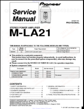 Pioneer M-LA21 Service Manual