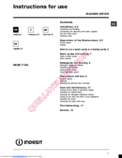 Indesit IWDE 7145 K Instructions For Use Manual