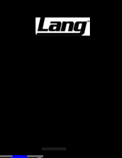 Lang DO75 Installation, Operation And Maintenance Instructions