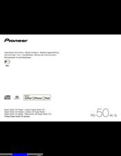Pioneer PD-50-S Operating Instructions Manual