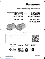 Panasonic HC-WX970HC-V770M Basic Operating Instructions Manual