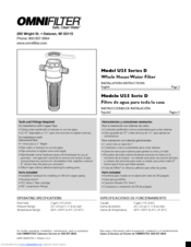 Omnifilter U25 D series Installation Instructions Manual