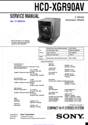 Sony HCD-XGR90AV Service Manual