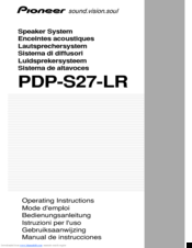 Pioneer PDP-S27-LR Operating Instructions Manual