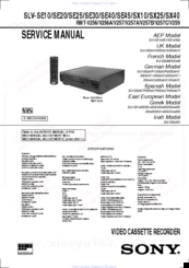 Sony SLV-SE20 Service Manual