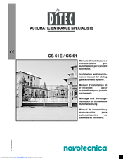 DITEC CS 61E Installation And Maintenance Manual