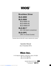 HIOS BLG-5000-HT Operation Manual