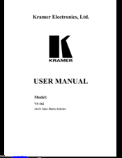 Kramer vs-162 User Manual