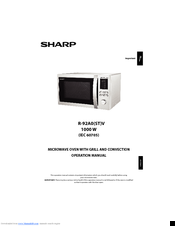 Sharp R-92A0V Operation Manual