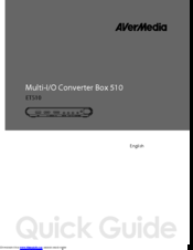 Avermedia ET510 Quick Manual