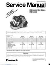 Panasonic MC-E8011 Service Manual