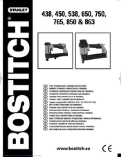 Bostitch 765 Original Instructions Manual