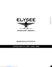 Elysee 6P89 Instruction Manual