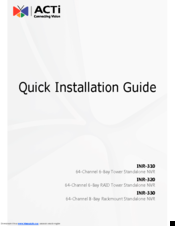 ACTi INR-330 Quick Installation Manual