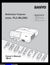Sanyo PLC-WL2503 Owner's Manual