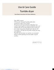 Asko t743cwcd Use & Care Manual